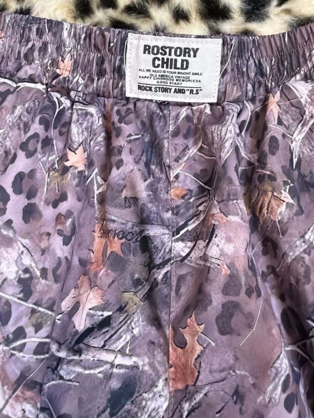 Rostory Child Leopard Realtree Camo Wide Leg Elastic Waist Pants SZ 4